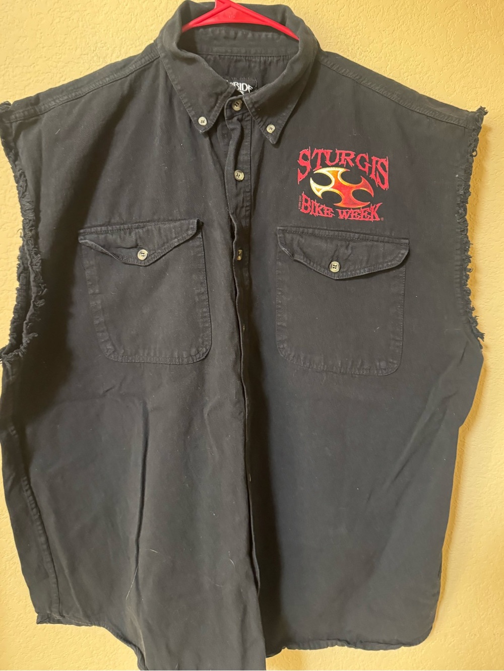 LIVE TO RIDE Sturgis Bike Week 2007 Sleeveless Graphic Button Shirt Size 3XL
